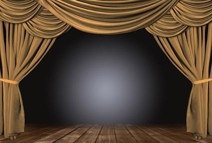 brown curtain picture