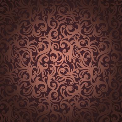 brown floral seamless pattern vector
