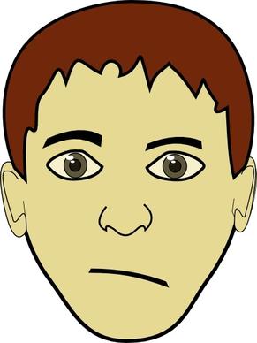 Brown Hair Boy Face clip art