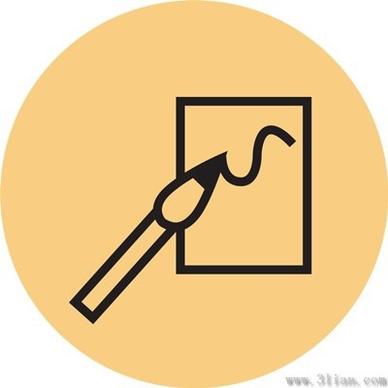 brush and paper icon vector