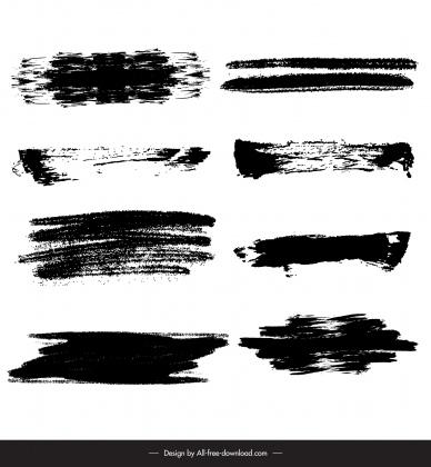 brush ink design elements black white grungy horizontal