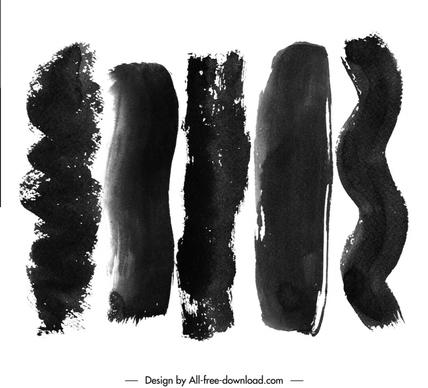 brush stroke brushes design elements vertical curves shapes black grunge design