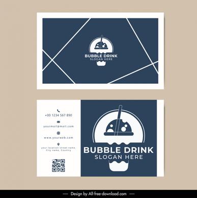 bubble drink business card template flat geometric design 