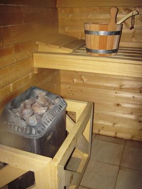 bucket in hot sauna
