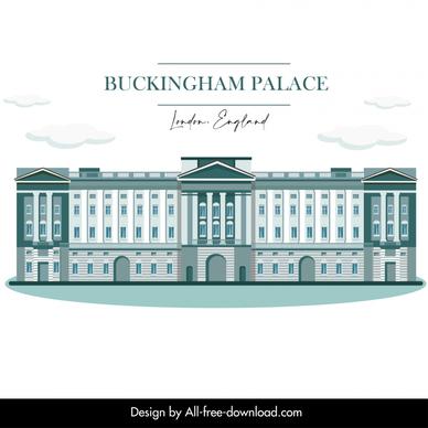 buckingham palace architecture template flat classical sketch