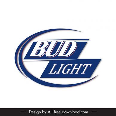 bud light beer logotype elegant texts curves decor