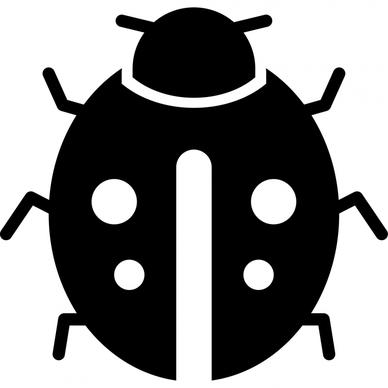 bug  icon flat flat silhouette symmetry sketch