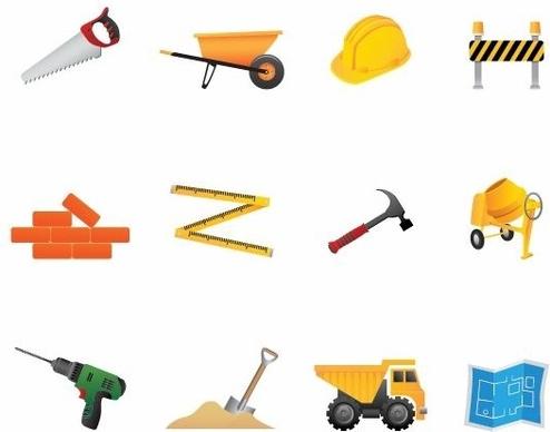 Building and Construction Tools Vector Icon Set