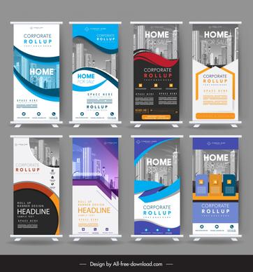 building construction banner templates collection modern roll up 