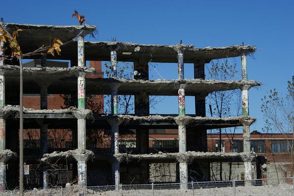 building in demolition