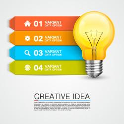 bulbs infographic idea template vector