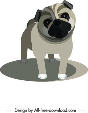 bulldog icon brown 3d sketch