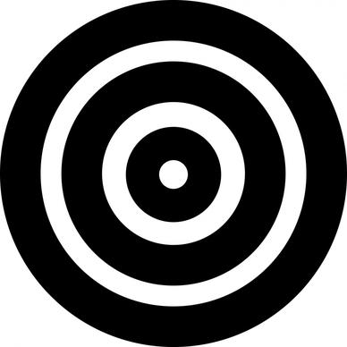 bullseye sign icon flat delusive concentric circles black white sketch