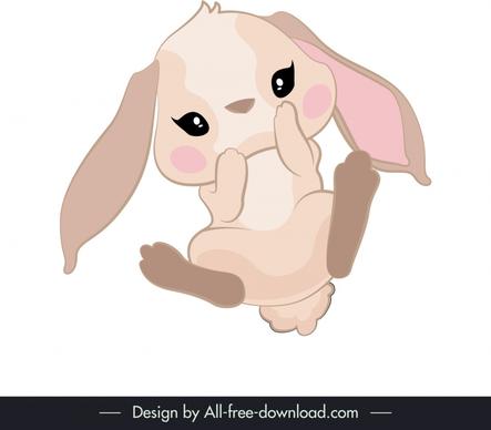 bunny icon dynamic sketch cute handdrawn cartoon outline 