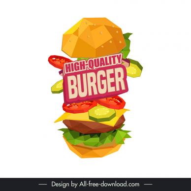 burger advertising design elements  dynamic 3d geometry