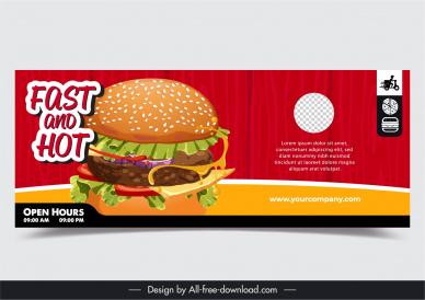 burgers advertising banner template elegant design