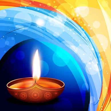 burning candles vector background art