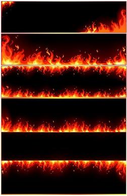 burning flame frame vector