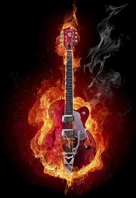 burning guitar picture