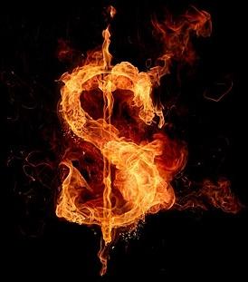 burning money symbol picture 2