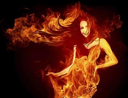 burning woman picture