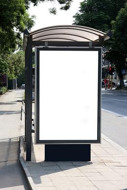 bus shelter billboards blank template picture