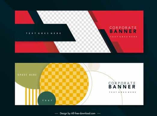 business banner background templates modern abstract checkered decor