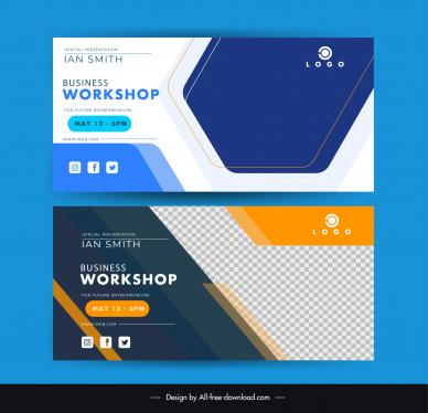 business banner template contrast geometry design