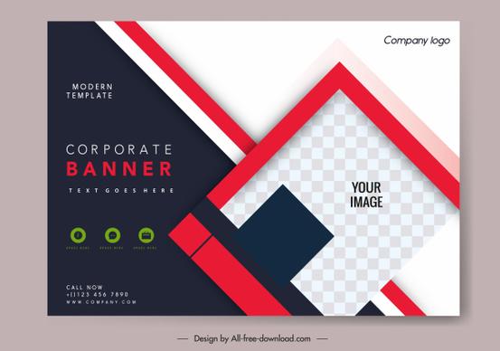 business banner template geometric checkered elegant decor