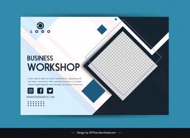 business banner template modern contrast square geometry layout