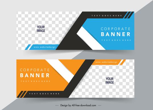 business banner templates modern horizontal checkered decor