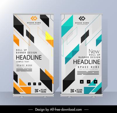 business banners templates modern colorful geometric decor