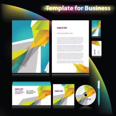 business identity templates colorful abstract 3d decor