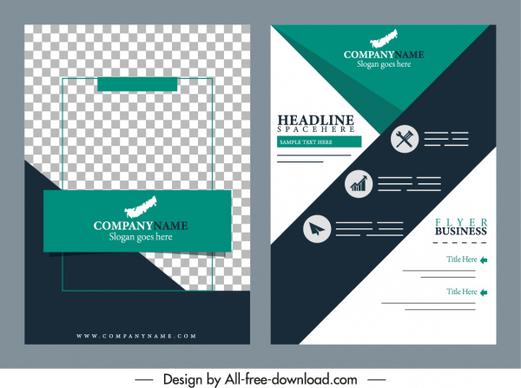 business brochure cover templates elegant design checkered decor