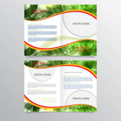 business brochure illustrations with modern abstract green background