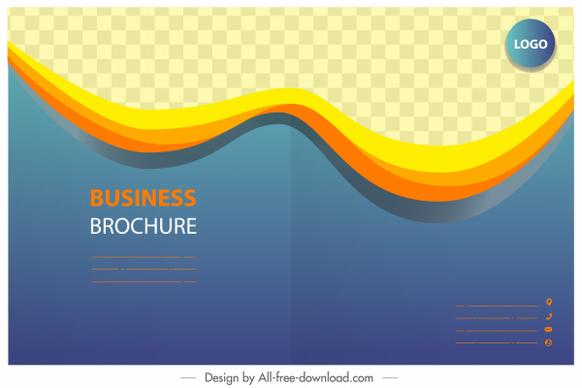 business brochure template modern checkered dynamic curves decor