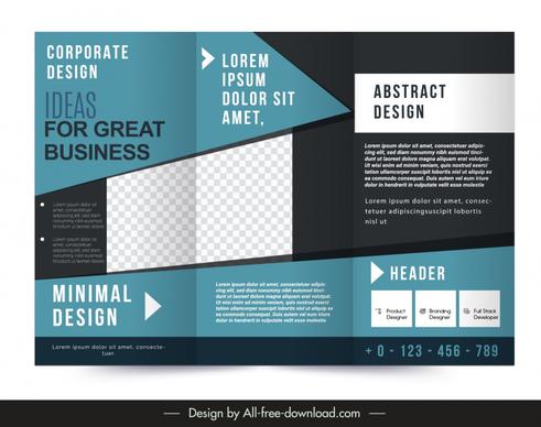 business brochure template modern checkered geometry dark design 