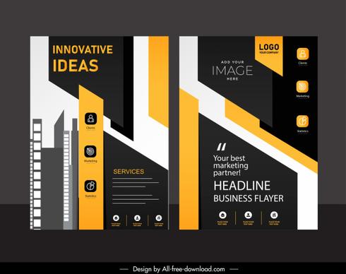 business brochure template modern elegant dark design