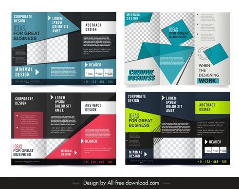 business brochure templates collection modern checkered geometry 