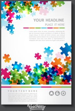 business brochure with puzzle pattern