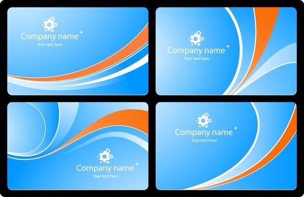 business card templates bright modern design curves ornament