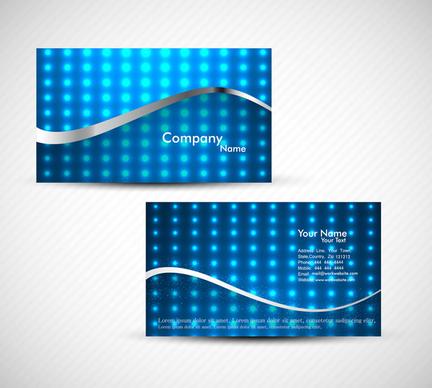 business card blue colorful presentation set vector