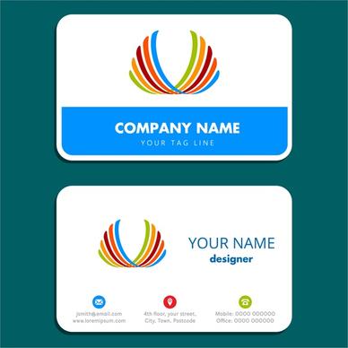 business card design with simple white background