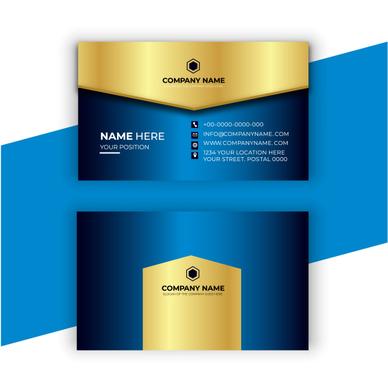 business card golden blue design template