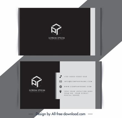 business card template 3d cubic logotype dark design