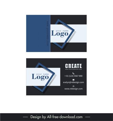 business card template 3d square frame contrast decor