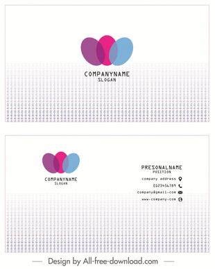 business card template bright design colorful ovals decor