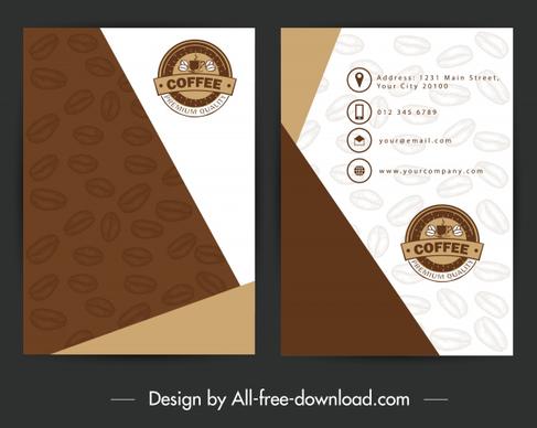 business card template coffee beans decor