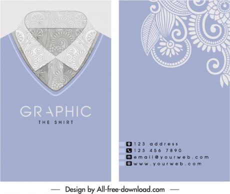 business card template collar pattern fashion sketch