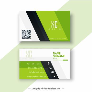 business card template colored elegant flat design